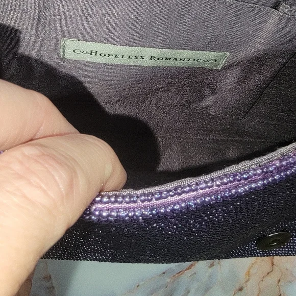 Hopeless Romantic Edgar Allen Poe The Raven Beaded Book Shaped Purse - Picture 9 of 10